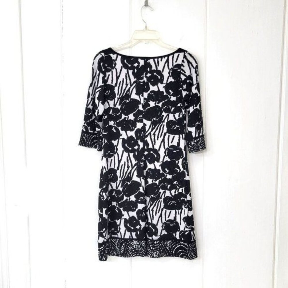 Papillion Blanc Black and White Floral Mini Dress - Picture 4 of 6